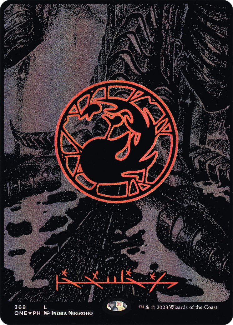 Mountain (368) (Oil Slick Raised Foil) [Phyrexia: All Will Be One]