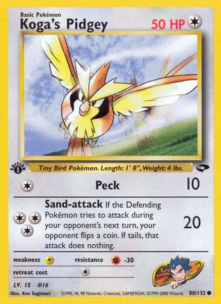 Koga's Pidgey (80/132) [Gym Challenge Unlimited]
