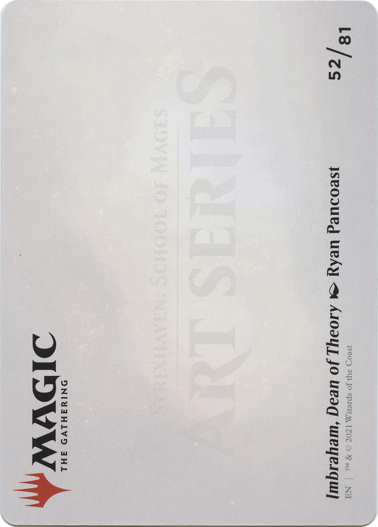 Imbraham, Dean of Theory // Imbraham, Dean of Theory (ASTX-052) - Strixhaven Art Series (Borderless) Foil