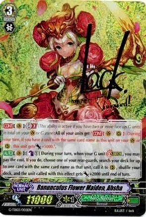Ranunculus Flower Maiden, Ahsha (Signed Foil) (G-TD03/002EN) [Flower Maiden of Purity]