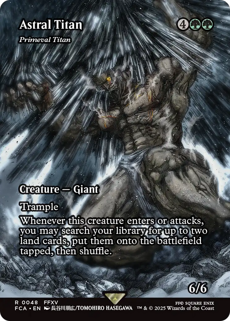 Primeval Titan [FINAL FANTASY: Through the Ages] / Astral Titan (Borderless) Foil Rare