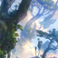 Forest // Forest (AZNR-019) - Zendikar Rising Art Series (Borderless) Foil