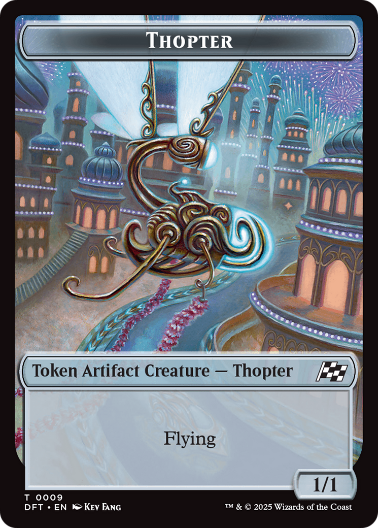 Golem (0015) // Thopter (0009) Double-Sided Token [Aetherdrift Tokens]