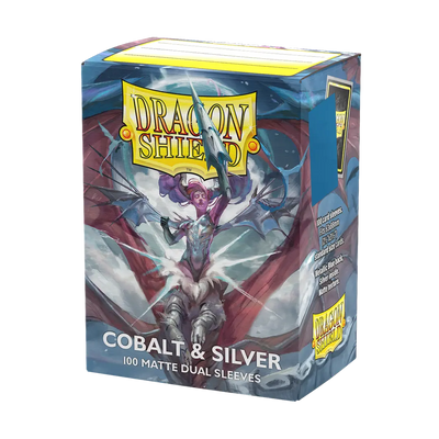 Dragonshield Sleeves - DUAL Cobalt & Silver Matte (Standard Sized)