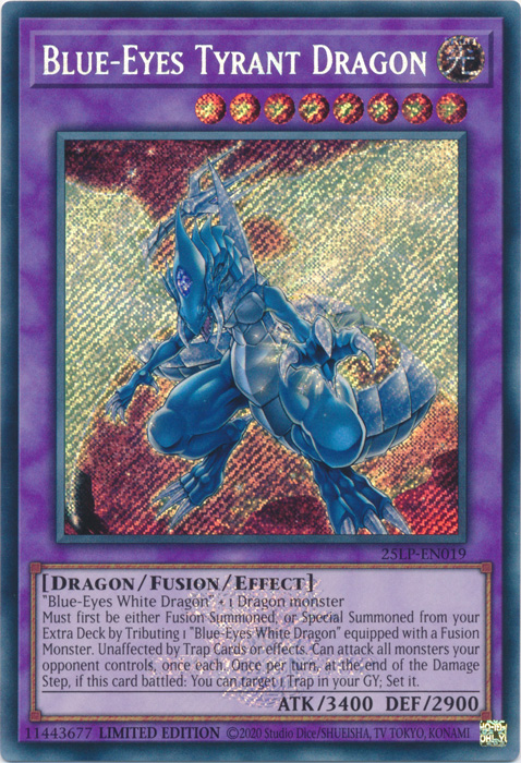Blue-Eyes Tyrant Dragon (ESR) [25LP-EN019] Emblazoned Secret Rare