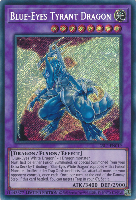 Blue-Eyes Tyrant Dragon (Secret Rare) [25LP-EN019] Secret Rare