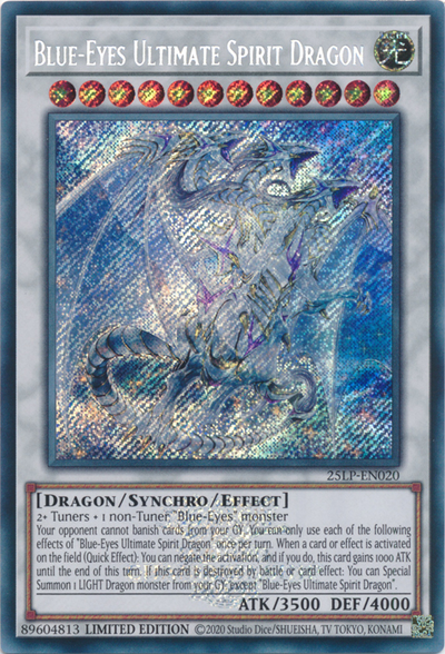 Blue-Eyes Ultimate Spirit Dragon (ESR) [25LP-EN020] Emblazoned Secret Rare