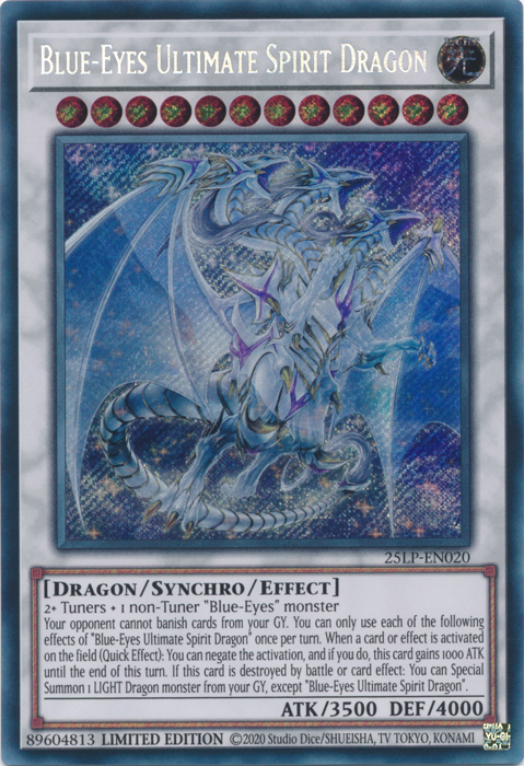Blue-Eyes Ultimate Spirit Dragon (Secret Rare) [25LP-EN020] Secret Rare