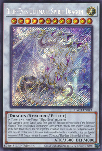 Blue-Eyes Ultimate Spirit Dragon - [SDWD-EN043 (SCR)] Secret Rare - SDWD PRE-ORDER, SHIPS 19/02/2025  - TCG Collector NZ - Yu-Gi-Oh Singles