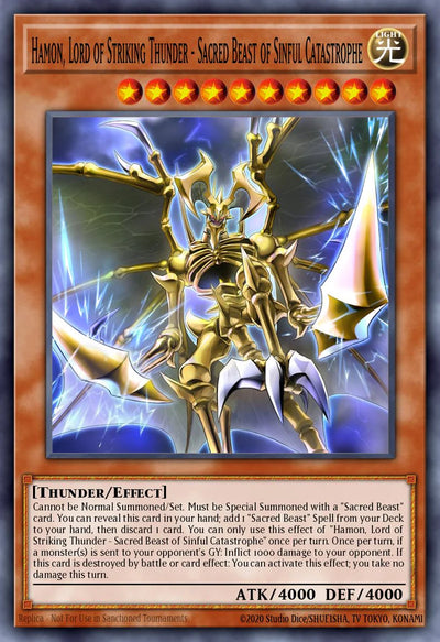 Calamity of the Sacred Beasts - Hamon, Lord of Striking Thunder (Starlight Rare) [CORI-EN006] Starlight Rare