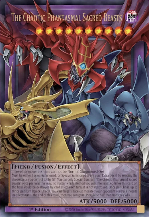 The Chaotic Phantasmal Sacred Beasts (Extended Art) [CORI-EN029] Ultra Rare