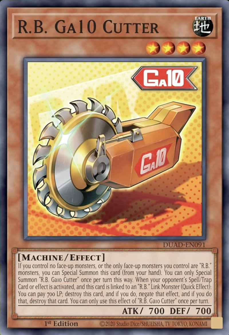 R.B. Ga10 Cutter - [DUAD-EN091] Super Rare - DUAD PRE-ORDER, SHIPS 5/07/2025  - TCG Collector NZ - Yu-Gi-Oh Singles