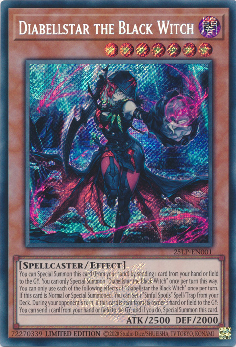 Diabellstar the Black Witch (ESR) [25LP-EN001] Emblazoned Secret Rare