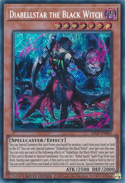 Diabellstar the Black Witch (Secret Rare) [25LP-EN001] Secret Rare