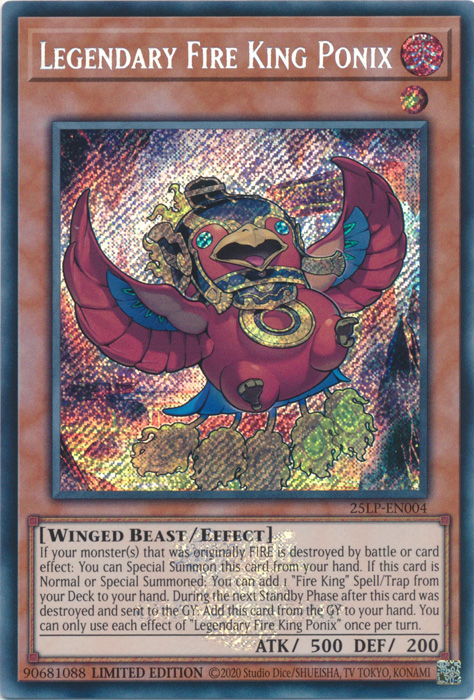 Legendary Fire King Ponix (ESR) [25LP-EN004] Emblazoned Secret Rare