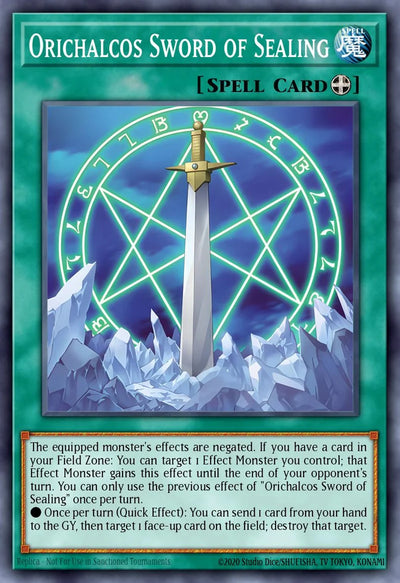 Orichalcos Sword of Sealing - [MAMO-EN022 (SCR)] Secret Rare - MAMO PRE-ORDER, SHIPS 08/09/2026