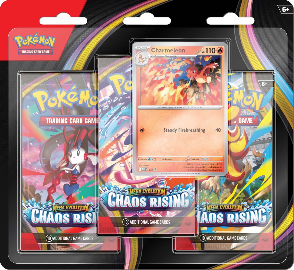 Pokemon TCG: Mega Evolution: Chaos Rising 3-Pack Booster *Sealed* (PRE-ORDER, SHIPS MAY 22ND)