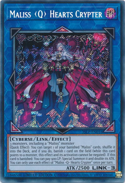 Maliss Q Hearts Crypter (Secret Rare) [25LP-EN016] Secret Rare