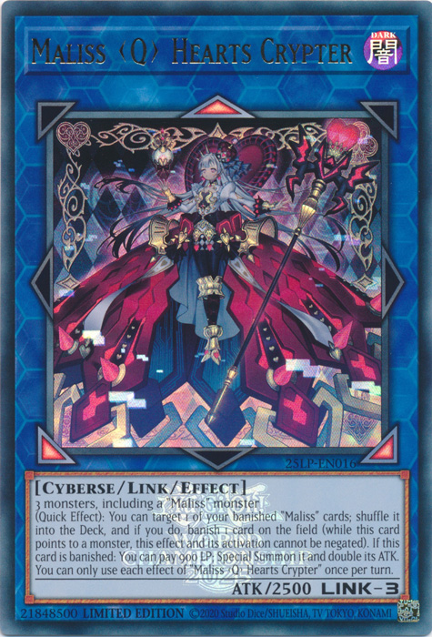 Maliss Q Hearts Crypter (EUR) [25LP-EN016] Emblazoned Ultra Rare
