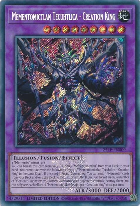 Mementomictlan Tecuhtlica - Creation King (ESR) [25LP-EN009] Emblazoned Secret Rare