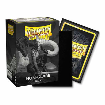 Dragonshield Sleeves - Black Matte Sleeves (NON-GLARE) (Standard Size 100 Pack)