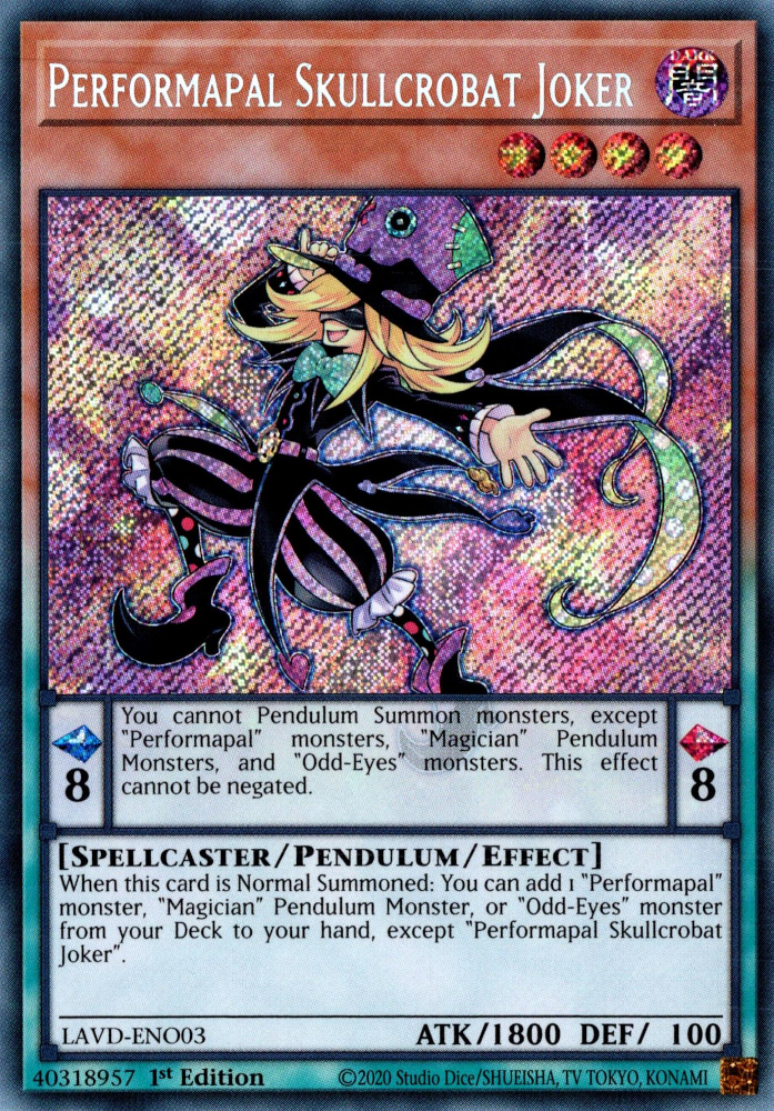 Performapal Skullcrobat Joker (Secret Rare) [LAVD-ENO03] Secret Rare