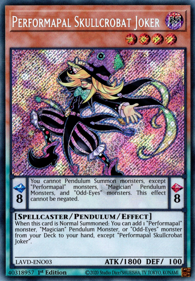 Performapal Skullcrobat Joker (Secret Rare) [LAVD-ENO03] Secret Rare