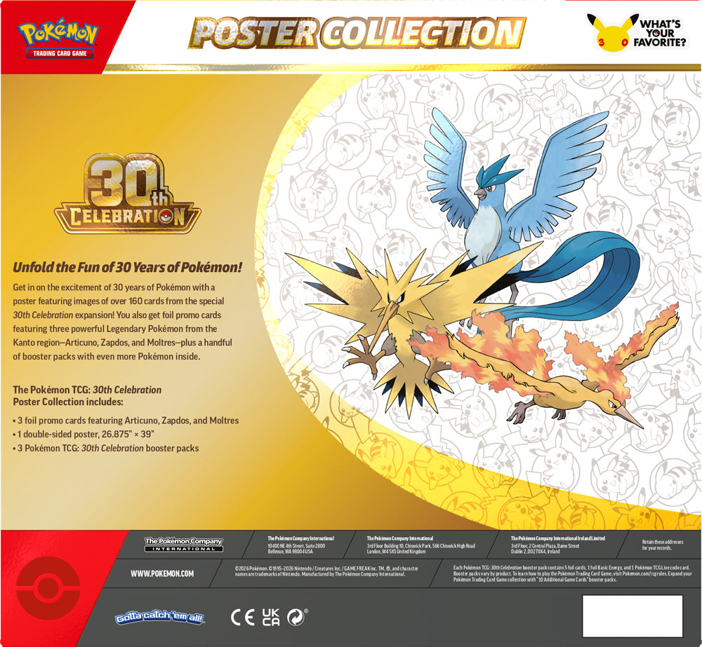 Pokemon TCG: Mega Evolution: 30th Celebration Poster Collection *Sealed*