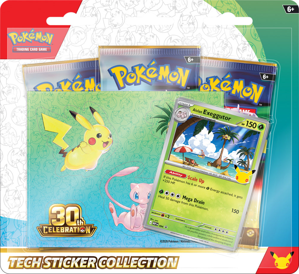 Pokemon TCG: Mega Evolution: 30th Celebration Tech Sticker Collection *Sealed*