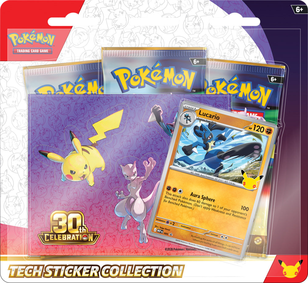 Pokemon TCG: Mega Evolution: 30th Celebration Tech Sticker Collection *Sealed*