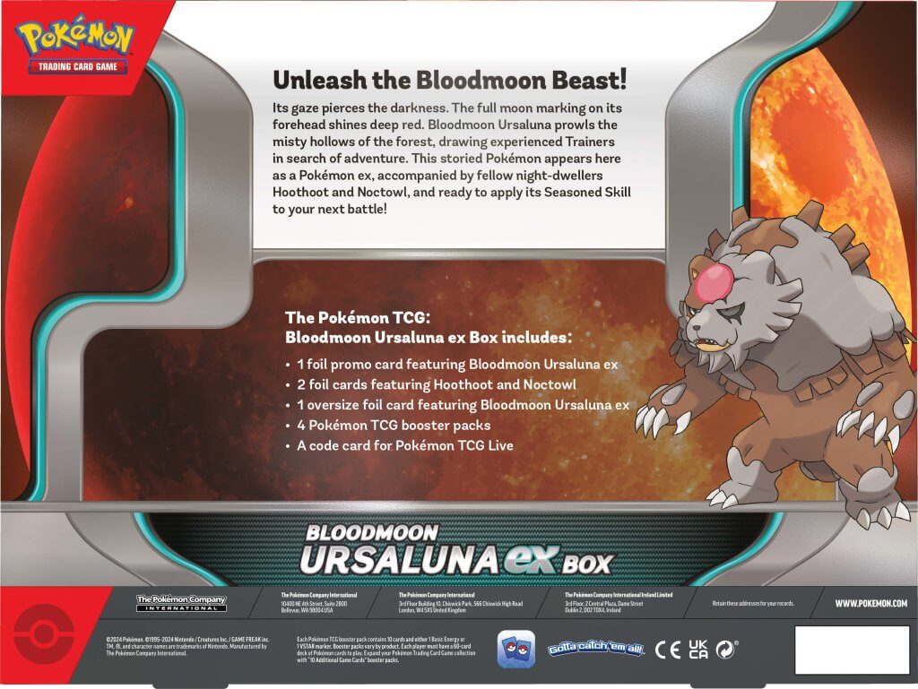 Pokemon TCG: Bloodmoon Ursaluna ex Collection Box *Sealed* (PRE-ORDER, SHIPS NOV 15TH)