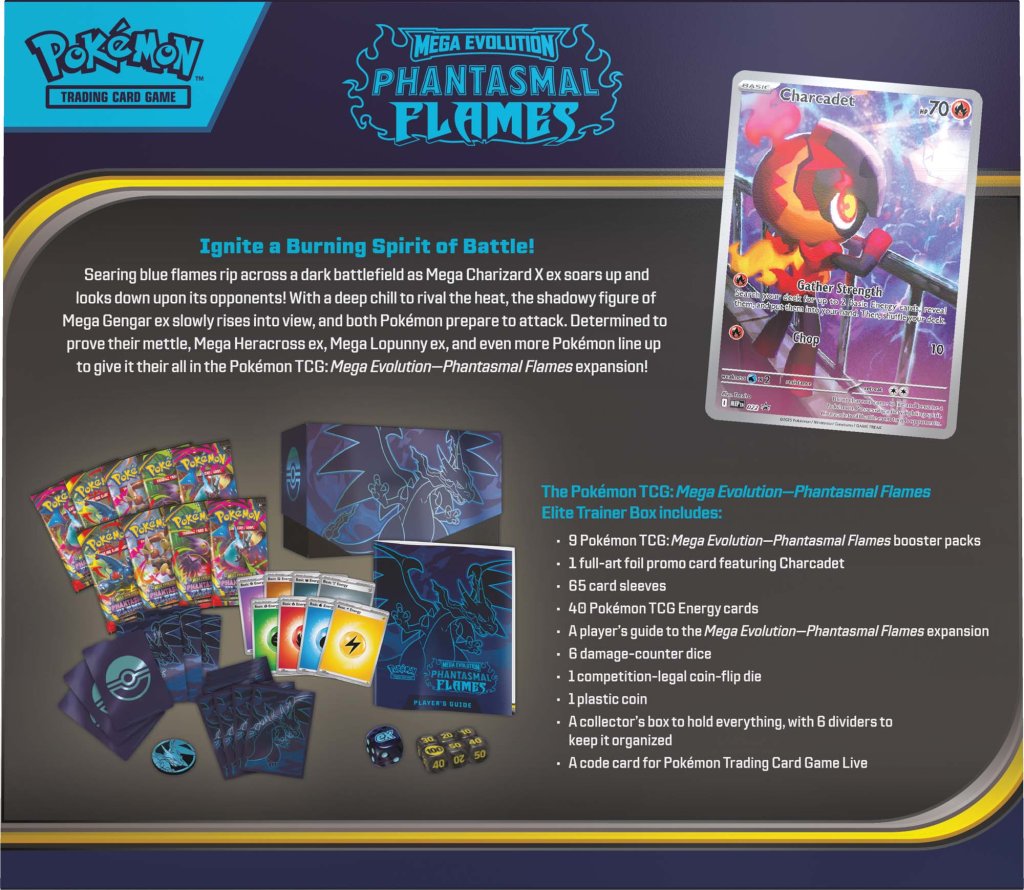 Pokemon TCG: Mega Evolution: Phantasmal Flames Elite Trainer Box *Sealed* (PRE-ORDER, SHIPS NOV 14TH)