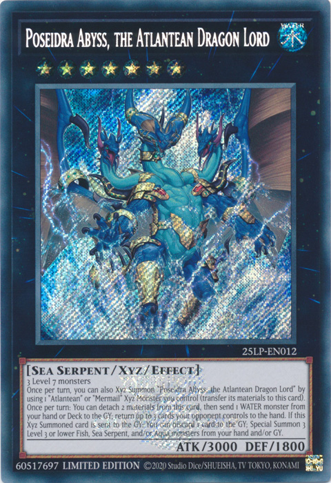 Poseidra Abyss, the Atlantean Dragon Lord (ESR) [25LP-EN012] Emblazoned Secret Rare