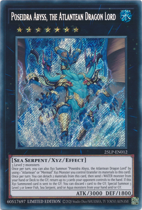 Poseidra Abyss, the Atlantean Dragon Lord (Secret Rare) [25LP-EN012] Secret Rare