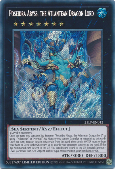 Poseidra Abyss, the Atlantean Dragon Lord (Secret Rare) [25LP-EN012] Secret Rare