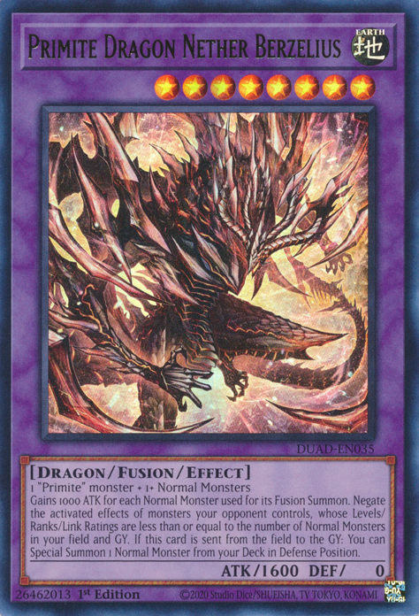 Primite Dragon Nether Berzelius [DUAD-EN035] Ultra Rare