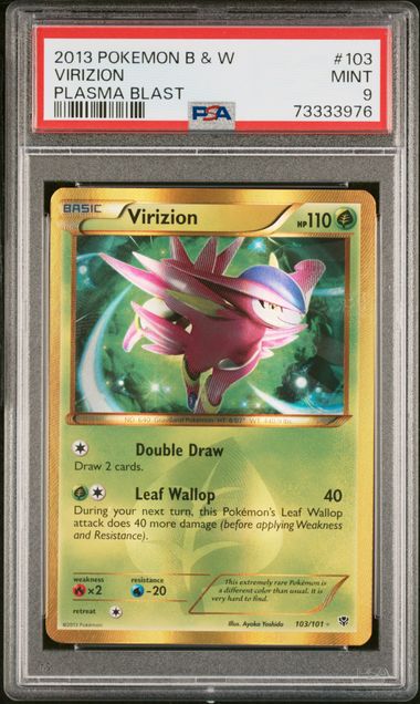 Virizion (103/101) [2013 POKEMON BLACK & WHITE PLASMA BLAST] (PSA Graded 9)