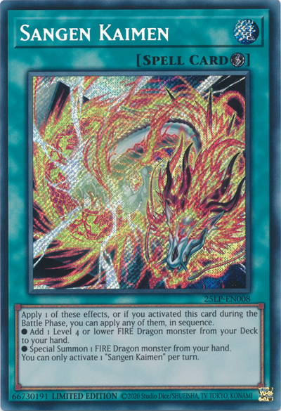 Sangen Kaimen (Secret Rare) [25LP-EN008] Secret Rare