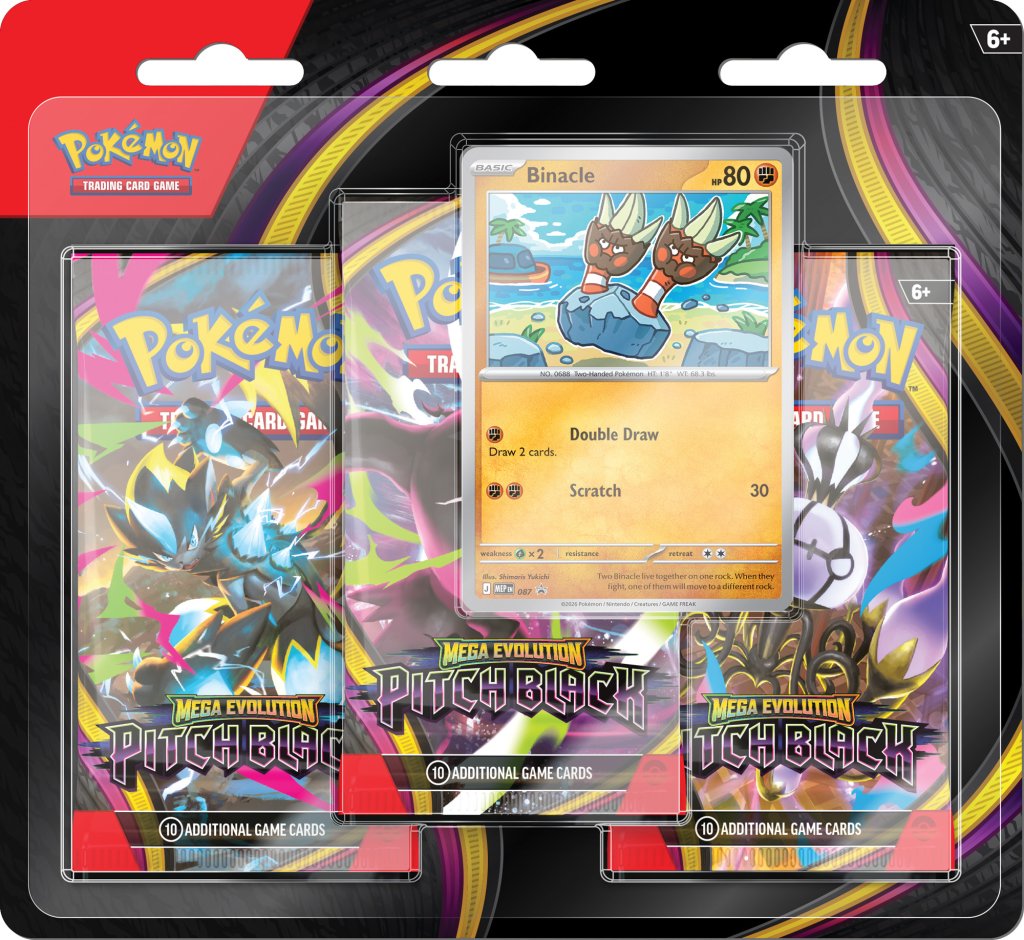 Pokemon TCG: Mega Evolution: Pitch Black 3-Pack Booster *Sealed* (PRE-ORDER, SHIPS JULY 17TH)