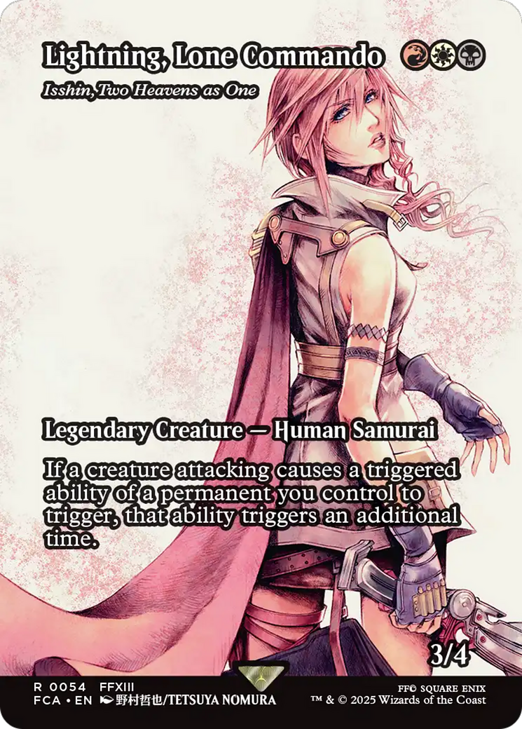 Isshin, Two Heavens as One [FINAL FANTASY: Through the Ages] / Lightning, Lone Commando (Borderless) Rare