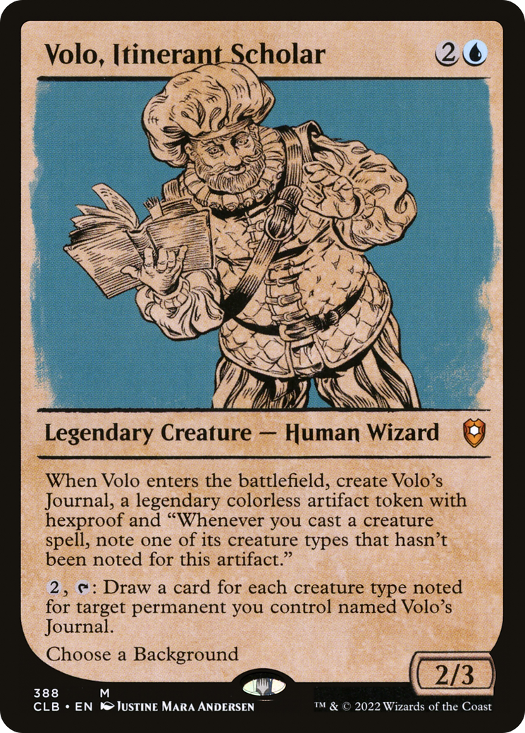Volo, Itinerant Scholar (Showcase) [Commander Legends: Battle for Baldur's Gate]