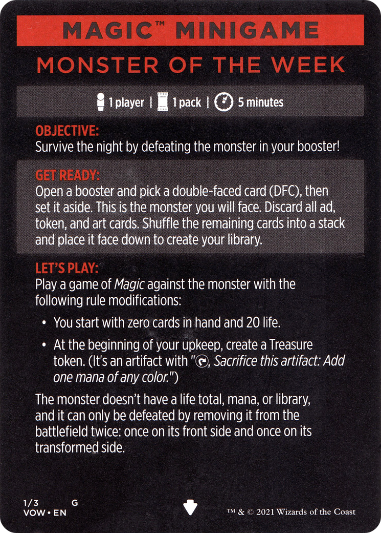 Monster of the Week // Monster of the Week (cont'd) (MVOW-001) - Innistrad: Crimson Vow Minigames