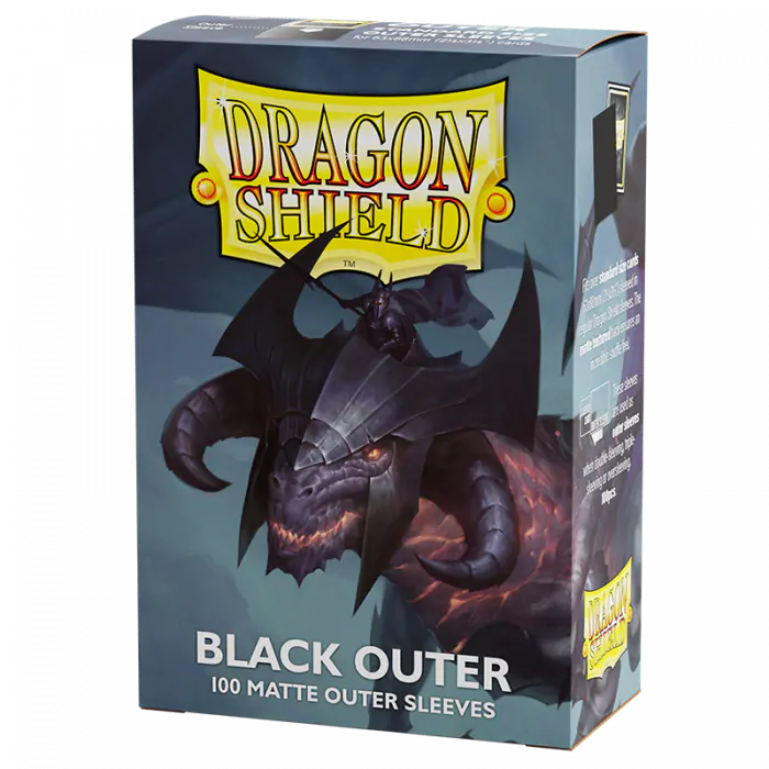 Dragonshield Sleeves - Black Outer Matte Sleeves (Standard Size 100 Pack)