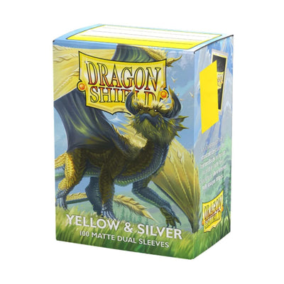 Dragonshield Sleeves - Dual Yellow & Silver Matte (Standard Size 100 Pack)