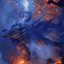 Aegar, the Freezing Flame // Aegar, the Freezing Flame (ASKHM-055) - Art Series: Kaldheim (Borderless) Foil