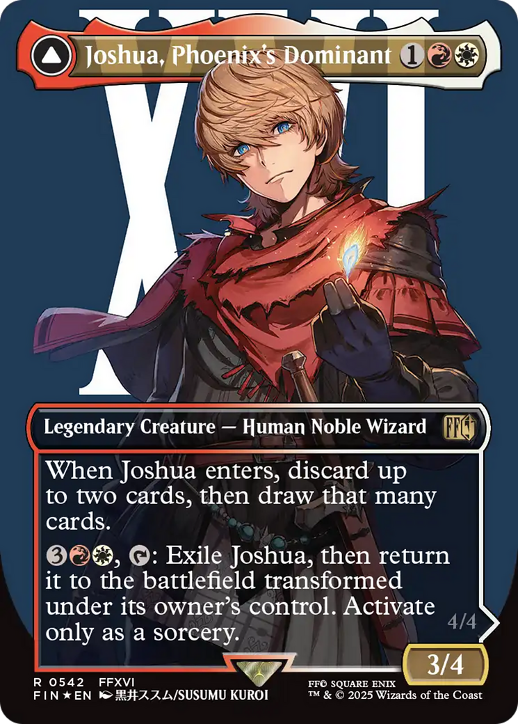 Joshua, Phoenix's Dominant // Phoenix, Warden of Fire [FINAL FANTASY]: (enchantment) (Borderless) Foil Rare