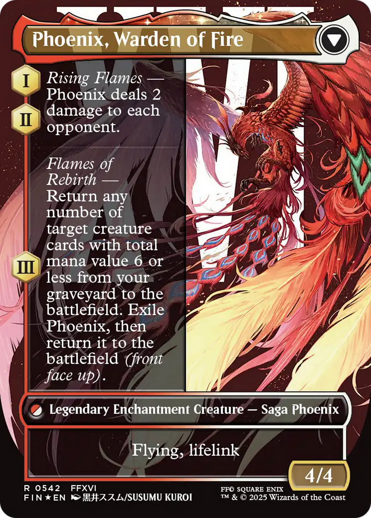 Joshua, Phoenix's Dominant // Phoenix, Warden of Fire [FINAL FANTASY]: (enchantment) (Borderless) Foil Rare