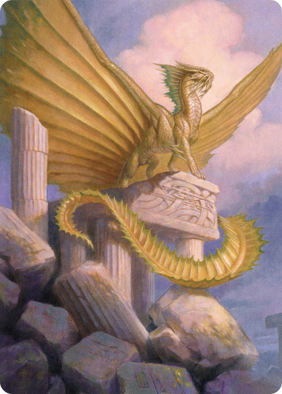 Ancient Gold Dragon // Ancient Gold Dragon (ACLB-005) - Battle for Baldur's Gate Art Series (Borderless)