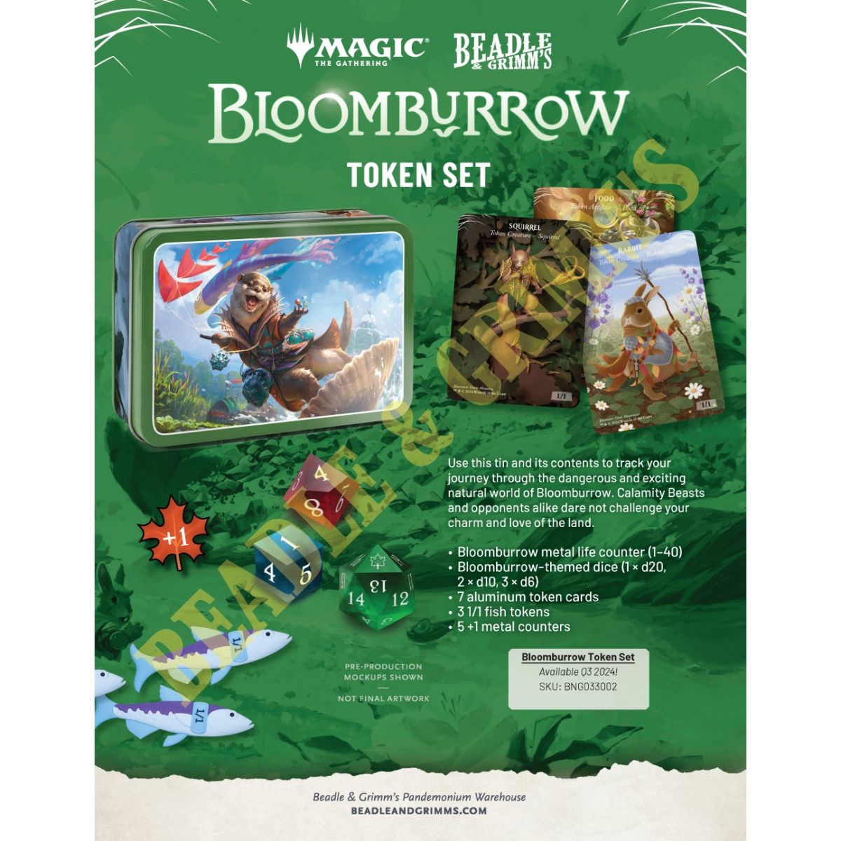 Beadle & Grimm's - Bloomburrow Token Set