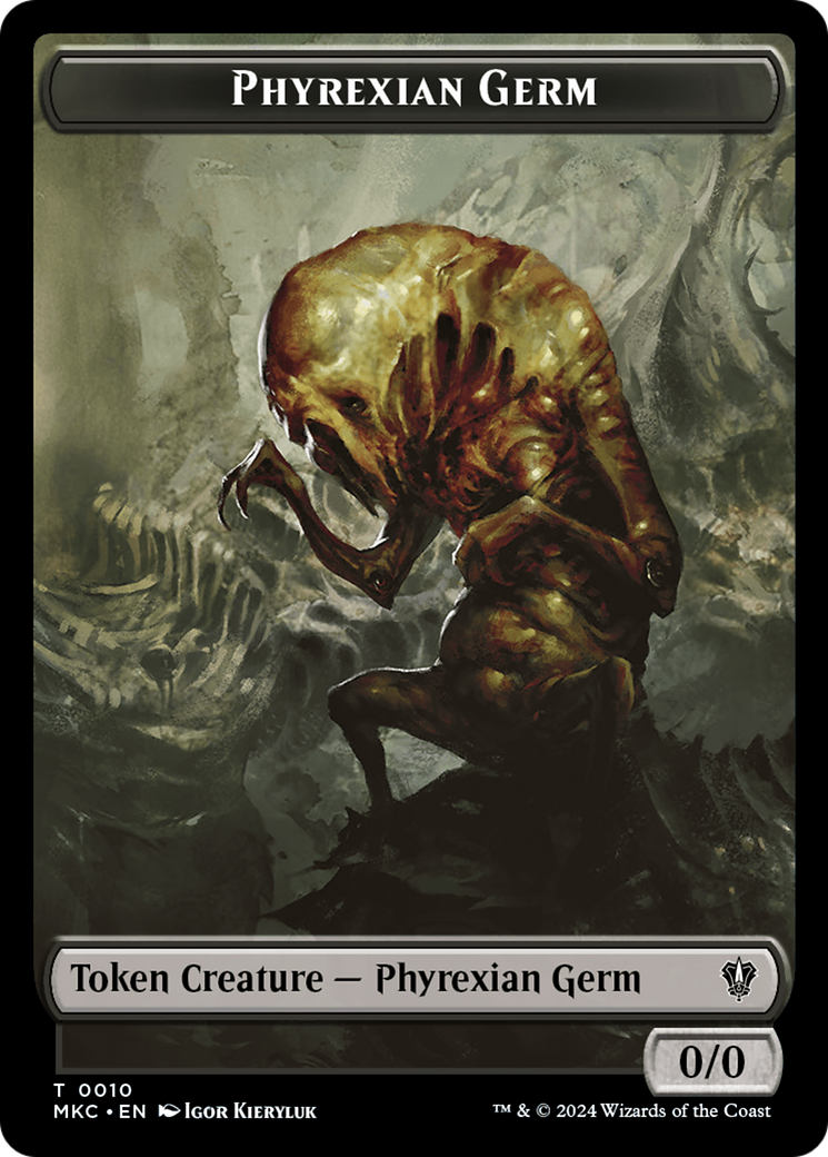 Phyrexian Germ (TMKC-010) - Murders at Karlov Manor Commander Tokens Foil